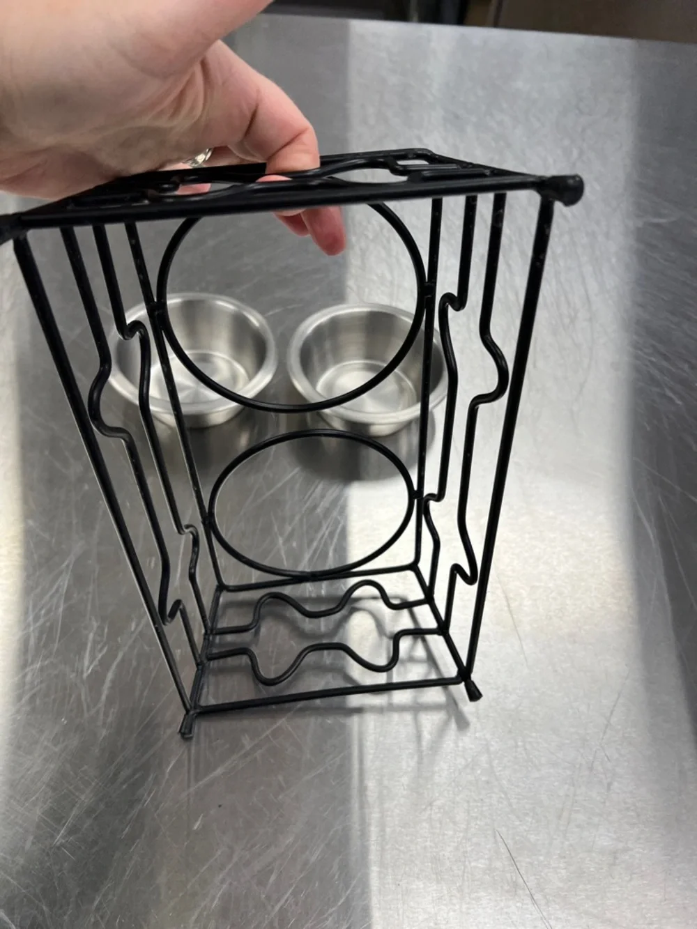 Vibrant Stainless Steel Pet Bowl with Blue Label